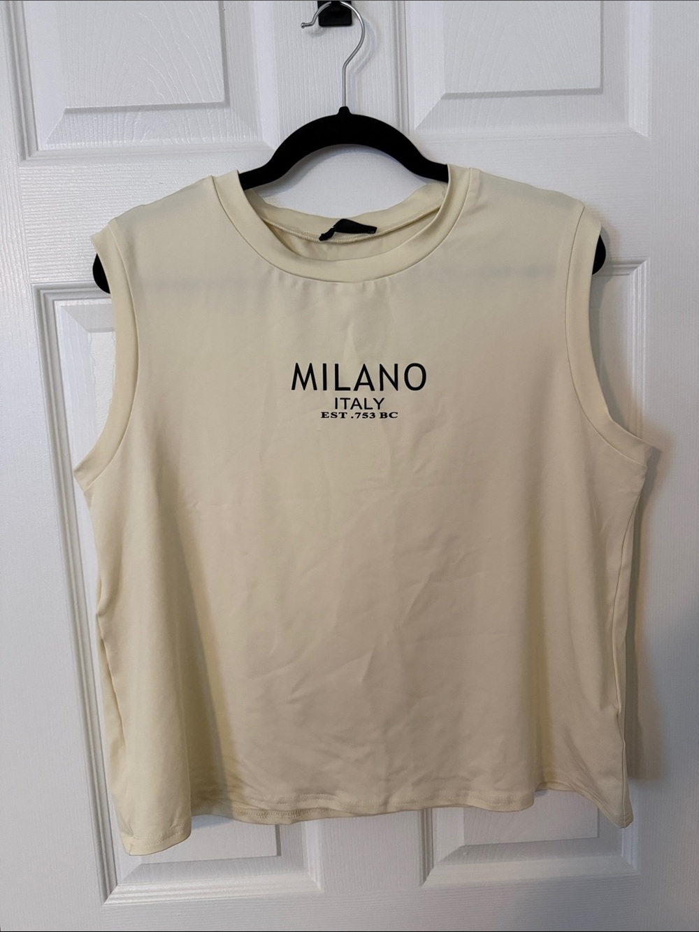 SHEIN Cream Milano Graphic Sleeveless Tank